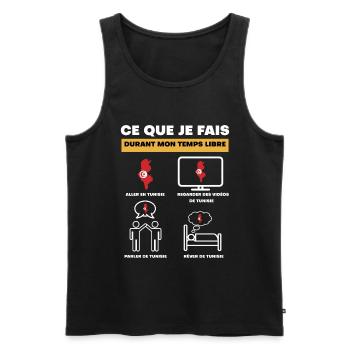 tunisie pays durant temps libre - Débardeur bio Premium Homme - noir - Devant - Michal (187cm)