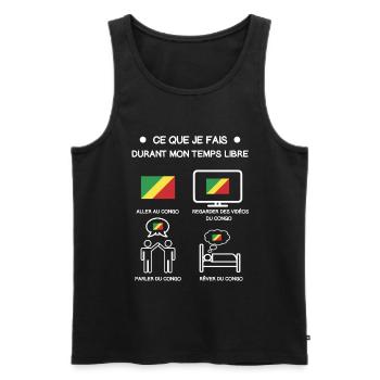 cadeau congo Brazzaville temps libre voyage - Débardeur bio Premium Homme - noir - Devant - AI Model Male 178 light (178cm)