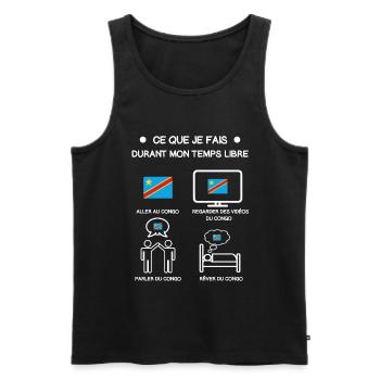 Geschenk Kongo Kinshasa kostenlose Zeitreise - Männer Premium Bio Tank Top - Schwarz - Vorne - AI Model Male 178 light (178cm)