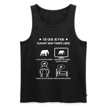 cadeau côte d'ivoire éléphant temps libre voyage - Débardeur bio Premium Homme - noir - Devant - Michal (187cm)