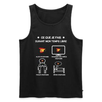 cadeau espagne temps libre voyage - Débardeur bio Premium Homme - noir - Devant - Michal (187cm)