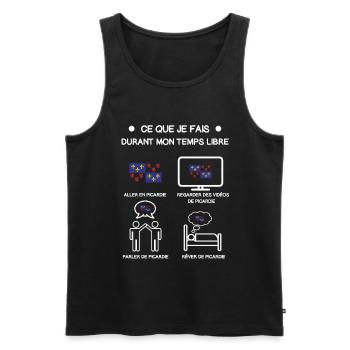 Picardy gift free time travel - Men's Premium Organic Tank Top - black - Front - AI Model Male 178 light (178cm)