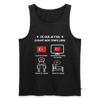 cadeau turquie temps libre voyage - Débardeur bio Premium Homme - noir - Devant - Michal (187cm)