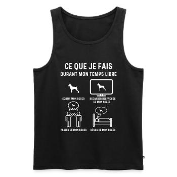 boxer temps libre cadeau - Débardeur bio Premium Homme - noir - Devant - Michal (187cm)