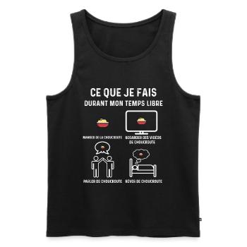 choucroute temps libre cadeau - Débardeur bio Premium Homme - noir - Devant - AI Model Male 178 light (178cm)