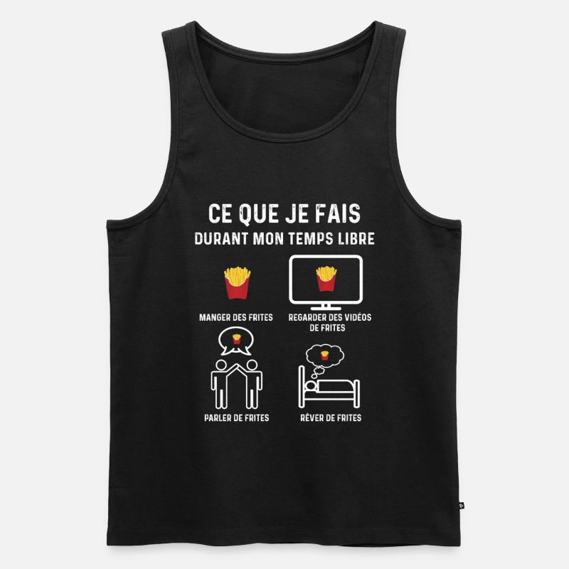 frites temps libre cadeau - Débardeur bio Premium Homme - noir