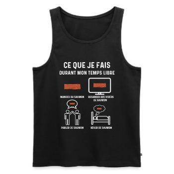 Lachs Freizeit Geschenk - Männer Premium Bio Tank Top - Schwarz - Vorne - Michal (187cm)