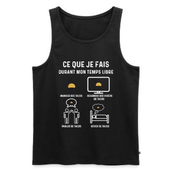 Tacos Free Time Gift - Men's Premium Organic Tank Top - black - Front - Michal (187cm)