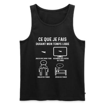 tigre temps libre cadeau - Débardeur bio Premium Homme - noir - Devant - Michal (187cm)