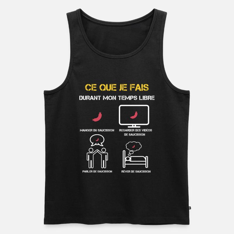 cadeaux temps libre saucisson - Débardeur bio Premium Homme - noir