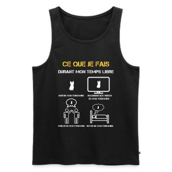 Yorkshire Freizeitgeschenke - Männer Premium Bio Tank Top - Schwarz - Vorne - Michal (187cm)