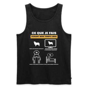 Australian Shepherd Free Time Gift - Men's Premium Organic Tank Top - black - Front - Michal (187cm)