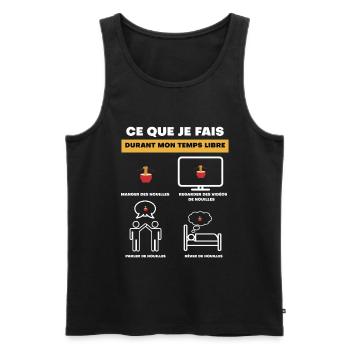 Freizeit-Nudel-Geschenk - Männer Premium Bio Tank Top - Schwarz - Vorne - Michal (187cm)