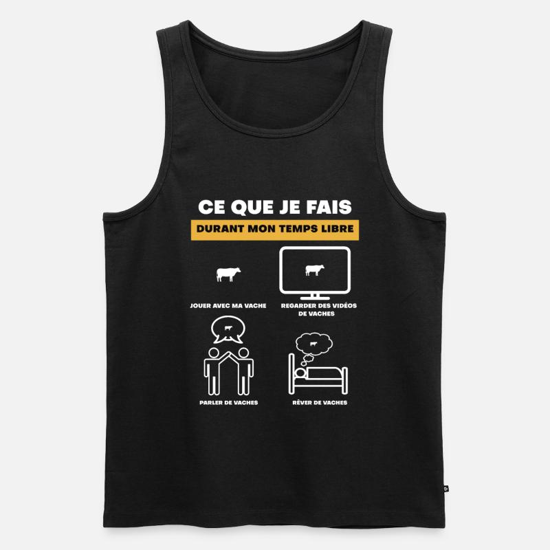 Freizeit Kuh Geschenk - Männer Premium Bio Tank Top - Schwarz
