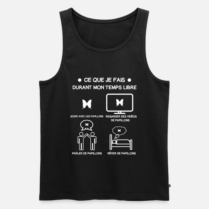 Schmetterlingsfreies Zeitgeschenk - Männer Premium Bio Tank Top - Schwarz