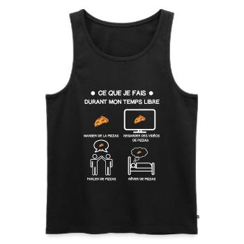 cadeau temps libre pizza - Débardeur bio Premium Homme - noir - Devant - Michal (187cm)