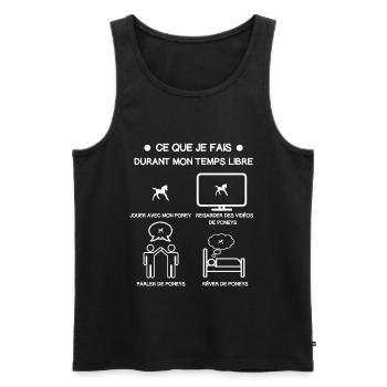 cadeau temps libre poney - Débardeur bio Premium Homme - noir - Devant - Michal (187cm)