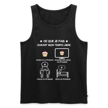 cadeau temps libre pâtisserie - Débardeur bio Premium Homme - noir - Devant - Michal (187cm)
