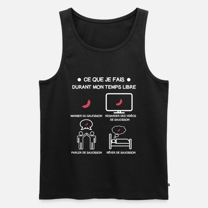 Freizeit Geschenk Wurst - Männer Premium Bio Tank Top - Schwarz
