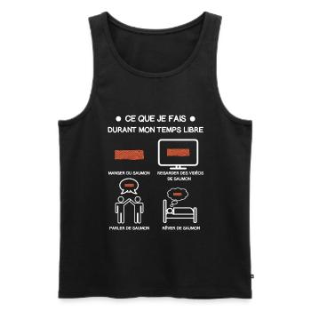 Lachs Freizeit Geschenk - Männer Premium Bio Tank Top - Schwarz - Vorne - Michal (187cm)