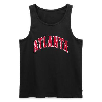 Atlanta - Männer Premium Bio Tank Top - Schwarz - Vorne - AI Model Male 178 light (178cm)