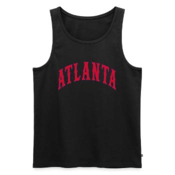Atlanta - Männer Premium Bio Tank Top - Schwarz - Vorne - AI Model Male 178 light (178cm)