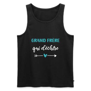 grand frère qui déchire coeur - Débardeur bio Premium Homme - noir - Devant - Michal (187cm)