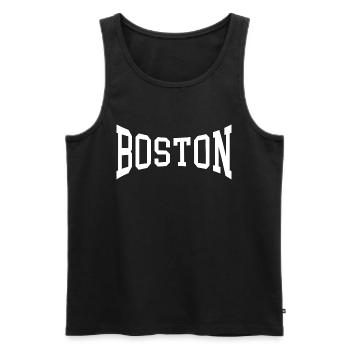 Boston - Männer Premium Bio Tank Top - Schwarz - Vorne - AI Model Male 178 light (178cm)