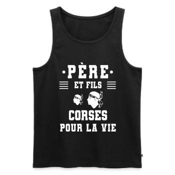 Father and son Corsican father and son Moorish head - Men's Premium Organic Tank Top - black - Front - AI Model Male 178 light (178cm)