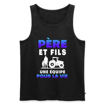 father son farmer team for life duo man - Men's Premium Organic Tank Top - black - Front - Michal (187cm)