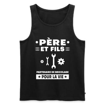 Father and Son DIY Duo Man Dad - Men's Premium Organic Tank Top - black - Front - Michal (187cm)