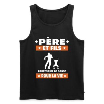 father and son dance duet man partner dad - Men's Premium Organic Tank Top - black - Front - AI Model Male 178 light (178cm)