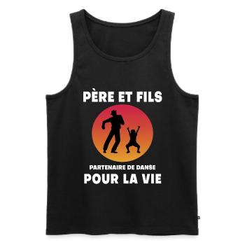 Father and Son Dance Retro Vintage Dad - Men's Premium Organic Tank Top - black - Front - Michal (187cm)