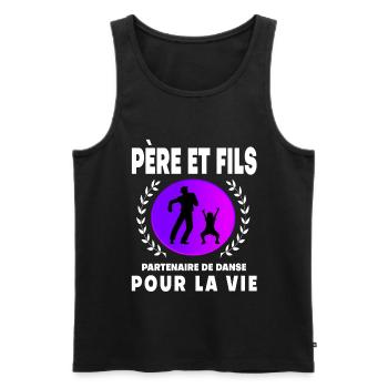 Father Son Dance Vintage Retro Sunset Dad - Men's Premium Organic Tank Top - black - Front - Michal (187cm)