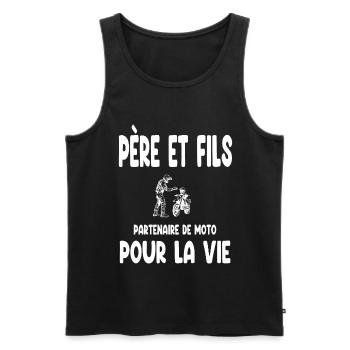 Motorrad Vater und Sohn Partner Biker Papa - Männer Premium Bio Tank Top - Schwarz - Vorne - Michal (187cm)