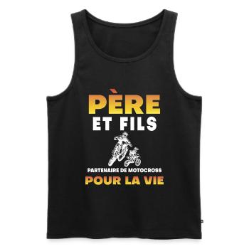 father son motocross partner life biker - Men's Premium Organic Tank Top - black - Front - Michal (187cm)
