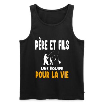 Fishing Father and Son Team Life Dad Fisherman - Men's Premium Organic Tank Top - black - Front - Michal (187cm)