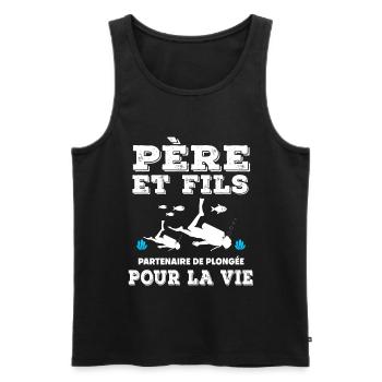 Father and son diving partner for life - Men's Premium Organic Tank Top - black - Front - Michal (187cm)