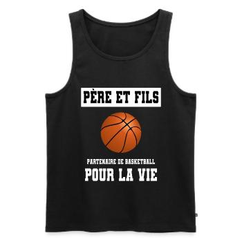 Basketball Father And Son Duo Man Dad - Men's Premium Organic Tank Top - black - Front - Michal (187cm)