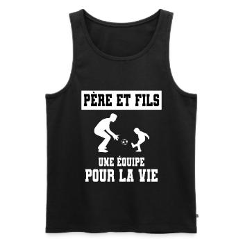 football père et fils duo homme papa - Débardeur bio Premium Homme - noir - Devant - Michal (187cm)
