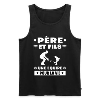Father And Son Football Duo Man Dad - Men's Premium Organic Tank Top - black - Front - Michal (187cm)