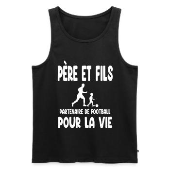 football père et fils partenaire pour la vie papa - Débardeur bio Premium Homme - noir - Devant - Michal (187cm)