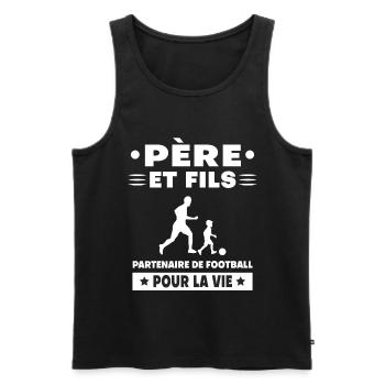 Father And Son Football Duo Man Dad - Men's Premium Organic Tank Top - black - Front - Michal (187cm)
