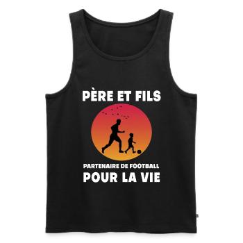 Father and Son Retro Football Vintage Dad - Men's Premium Organic Tank Top - black - Front - Michal (187cm)
