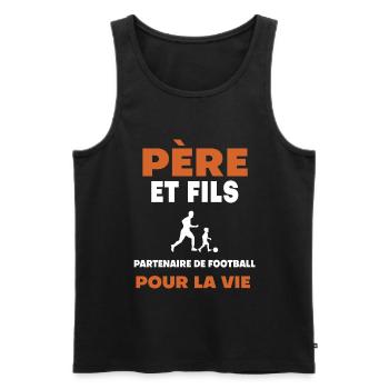 father son football duo man dad - Men's Premium Organic Tank Top - black - Front - Michal (187cm)