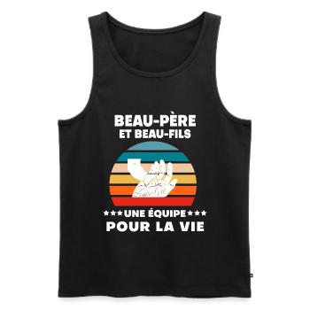Vintage Father-in-Law and Stepson Handmade Man - Men's Premium Organic Tank Top - black - Front - AI Model Male 178 light (178cm)