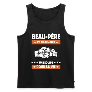 beau-père et beau-fils papa homme - Débardeur bio Premium Homme - noir - Devant - Michal (187cm)