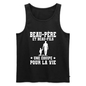 Step-Dad Stepdad Stepson Team for Life - Men's Premium Organic Tank Top - black - Front - AI Model Male 178 light (178cm)