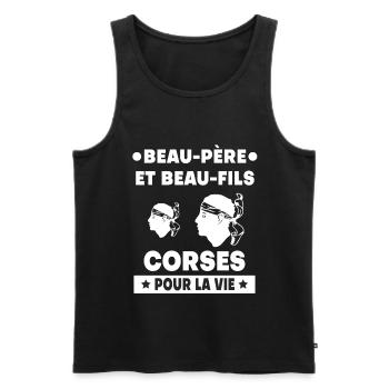 Corsican father-in-law and son-in-law - Men's Premium Organic Tank Top - black - Front - AI Model Male 178 light (178cm)