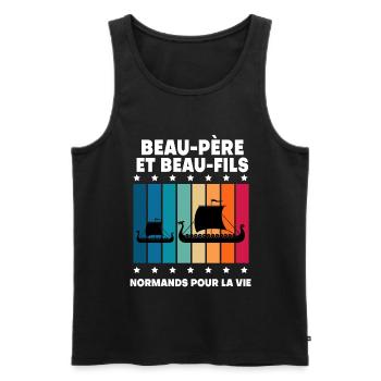 Vintage Norman Normandie Schwiegervater und Stiefsohn Normandie - Männer Premium Bio Tank Top - Schwarz - Vorne - Michal (187cm)
